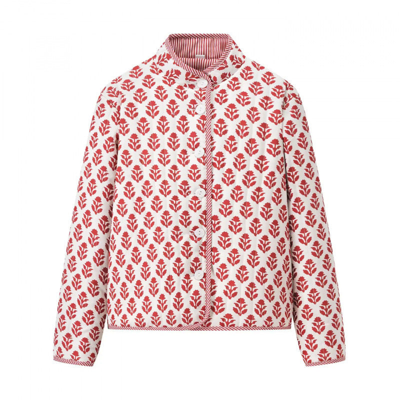 Quilted ladies jacket with floral pattern and comfortable fit Lune London