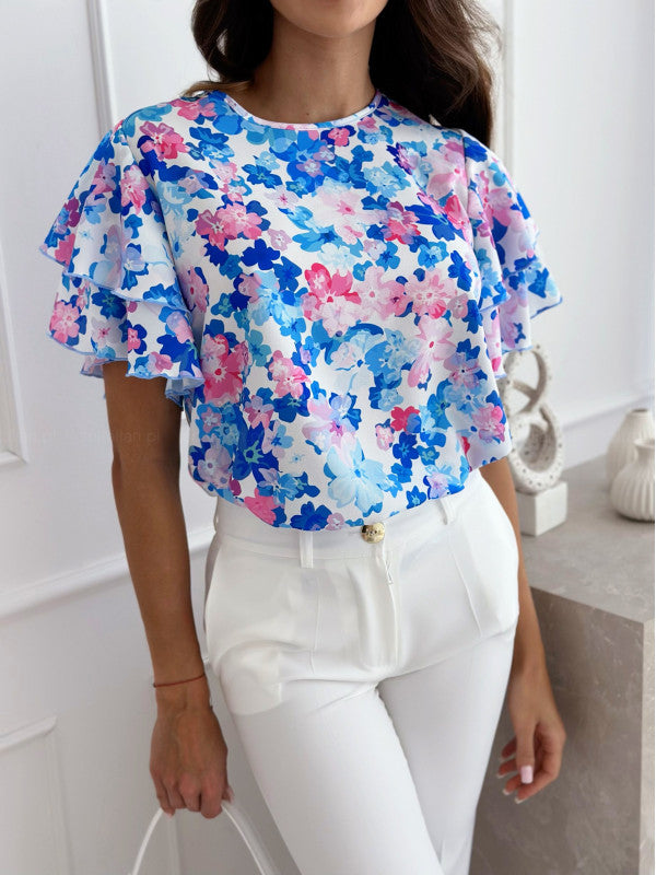 Lune London floral lace hem blouse for women