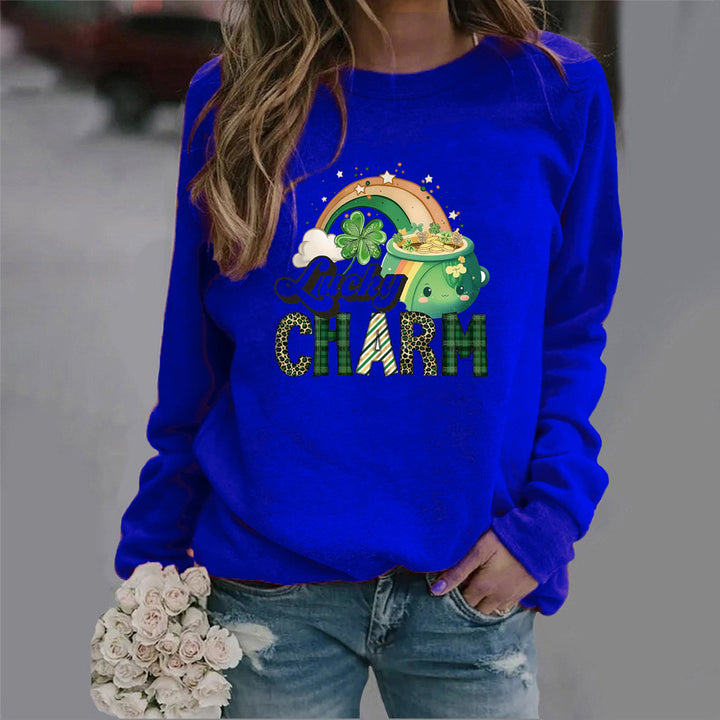 Sweat-shirt pour femmes avec motif chanceux créatif Chic & Stil