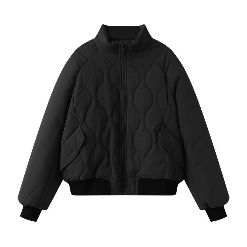 Quilted jacket for women with sporty design featuring high collar and elastic cuffs Lune London