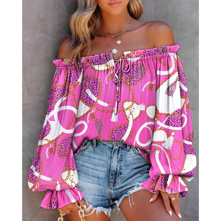 Woman Blouse Batik Off-Shoulder Lune London
