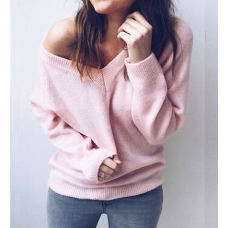 Pull femme avec col en V et coupe décontractée Chic & Stil