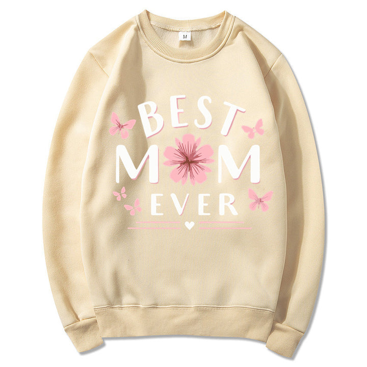 Sweatshirt pour femmes avec une phrase favorite ludique et un design floral Chic & Stil
