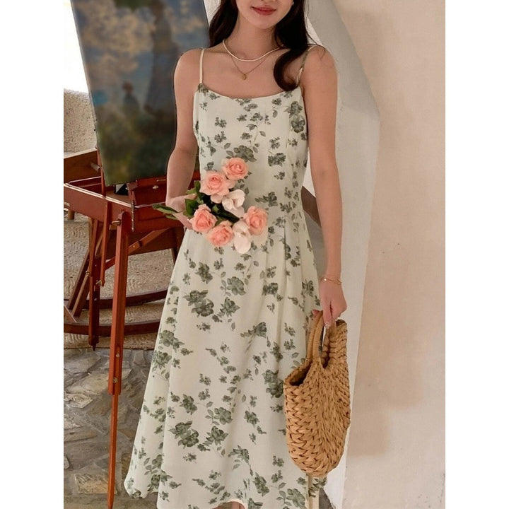Lune London Floral A-line Midi Dress for Women