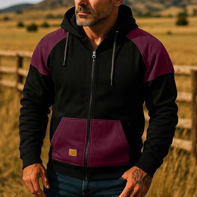 Men's sports jacket with chic and stylish color block design