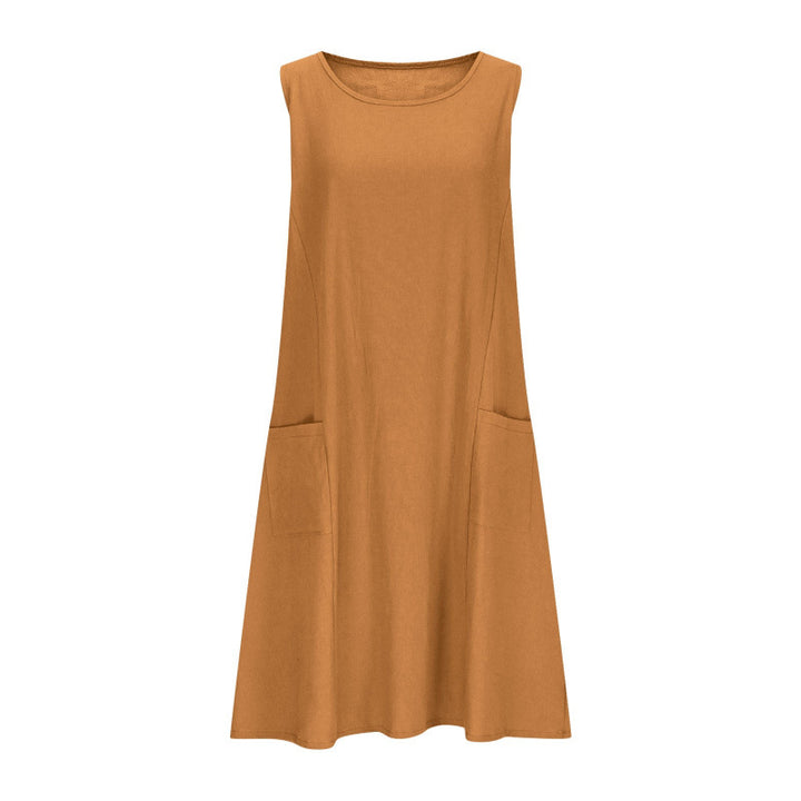 Women's Casual Sleeveless Dress with Double Pockets Lune London
