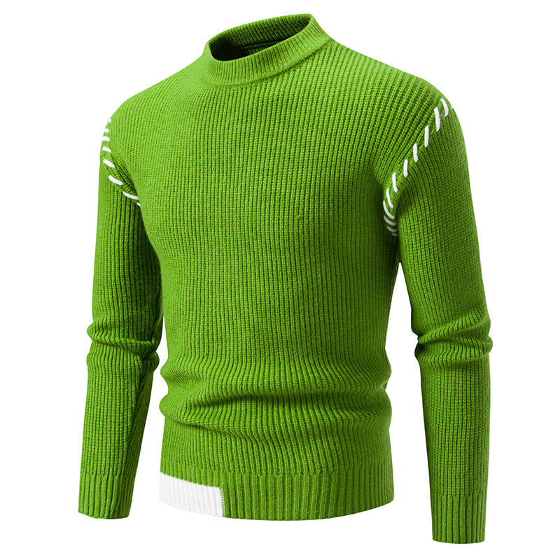 Trendy knitted sweater for men with a high collar and unique cable design Lune London