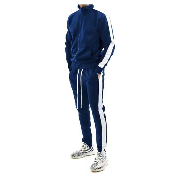 Men's sports suit with high collar and side stripes Lune London