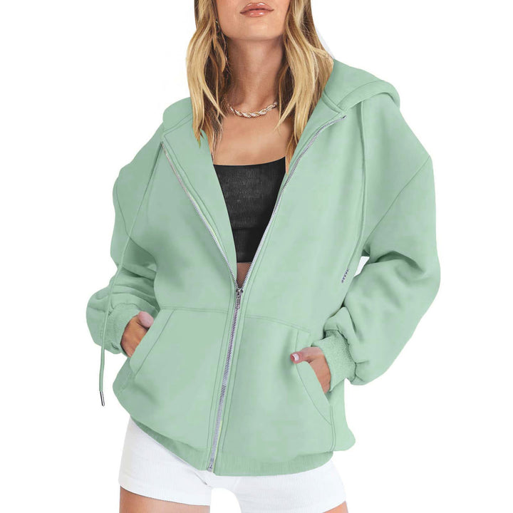 Oversized hooded jacket for women with practical pockets and zipper Lune London