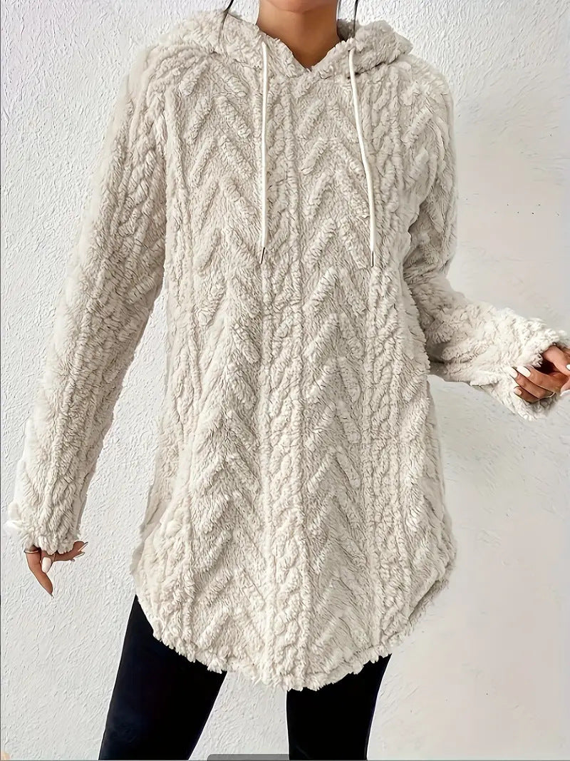 Veste à capuche en polaire confortable pour femme avec design en rib texturé Chic & Stil