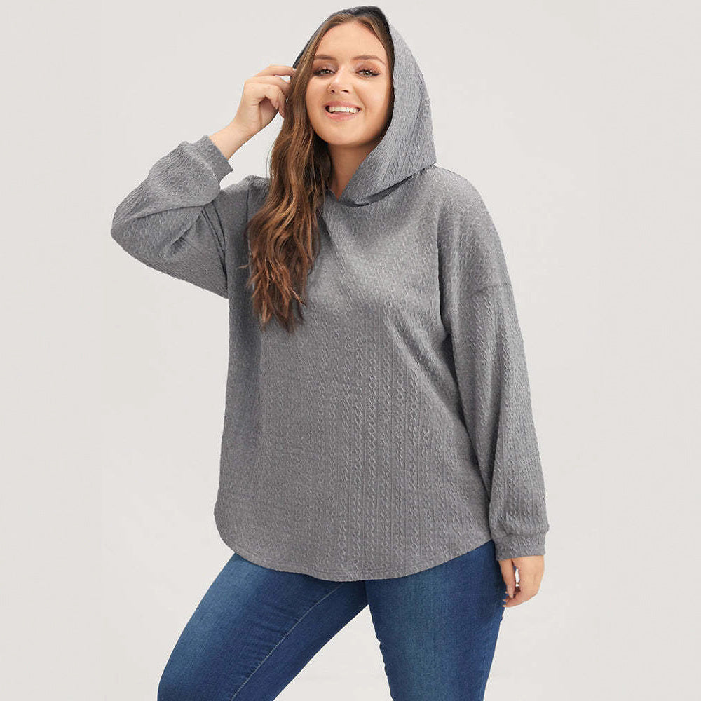 Hoodie décontracté pour femmes avec design texturé Chic & Stil