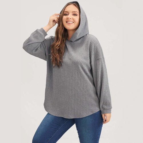 Hoodie décontracté pour femmes avec design texturé Chic & Stil