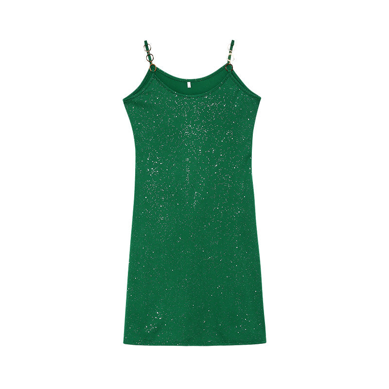 Shimmering mini dress for women with adjustable straps Lune London
