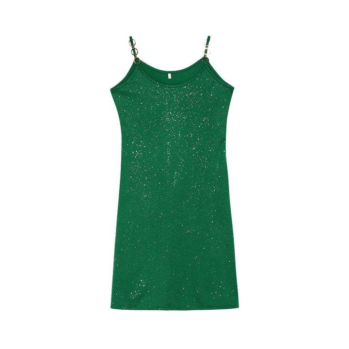 Shimmering mini dress for women with adjustable straps Lune London