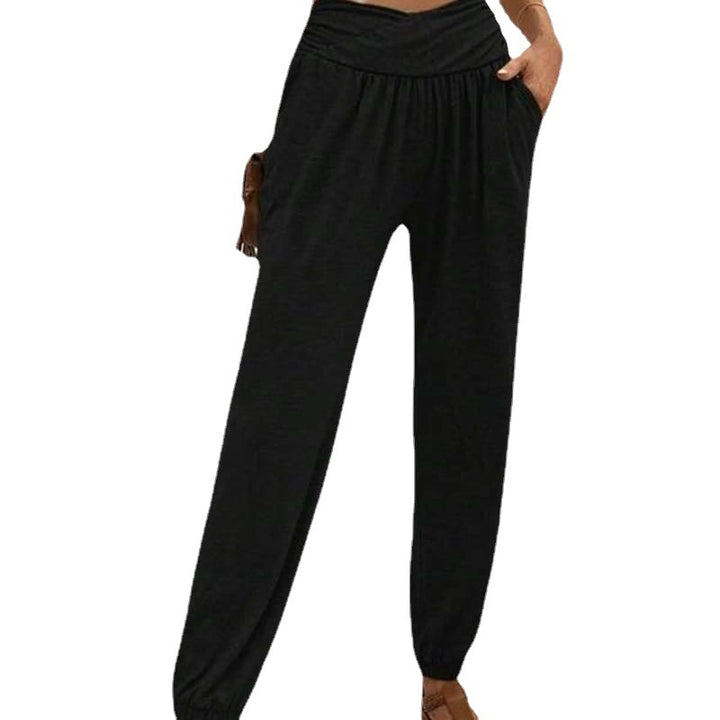 Ladies Comfortable Harem Pants with Elastic Waistband and Side Pockets Lune London