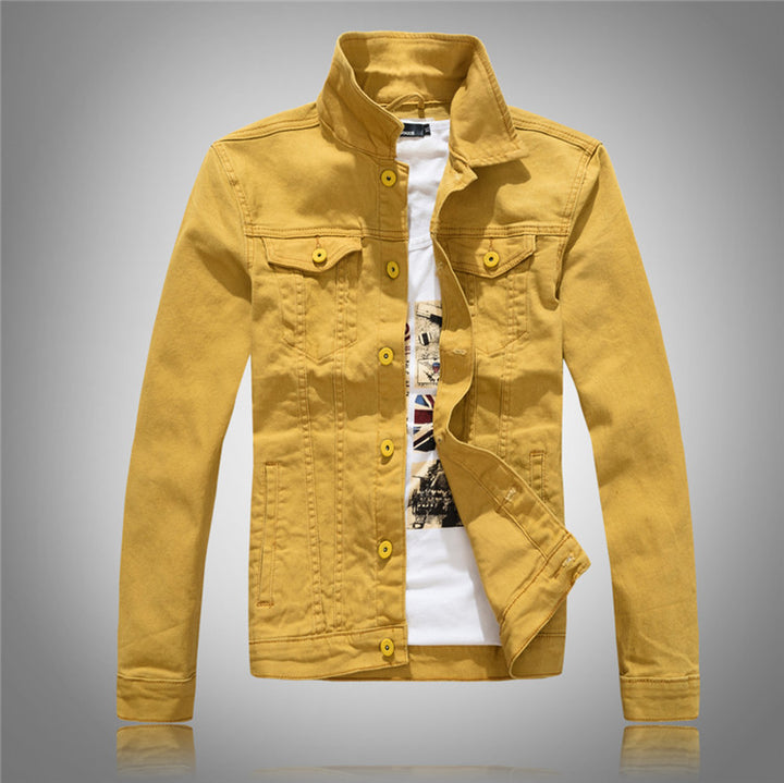 Stylish denim jacket for men with modern high collar and practical pockets Lune London