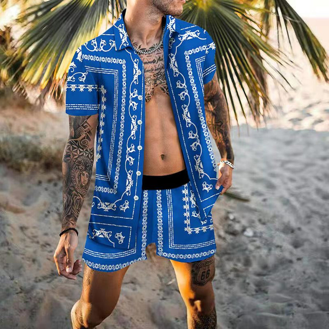 Men's stylish short-sleeve patterned beach outfit Lune London