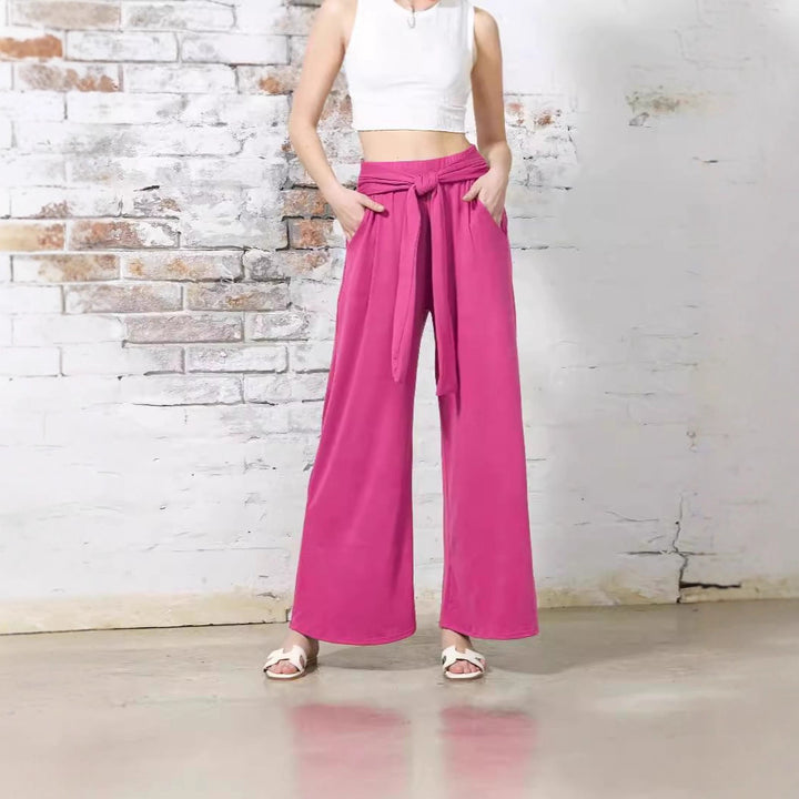 Women Comfortable and Stylish Wide Leg Pants with Waist Belt Lune London
