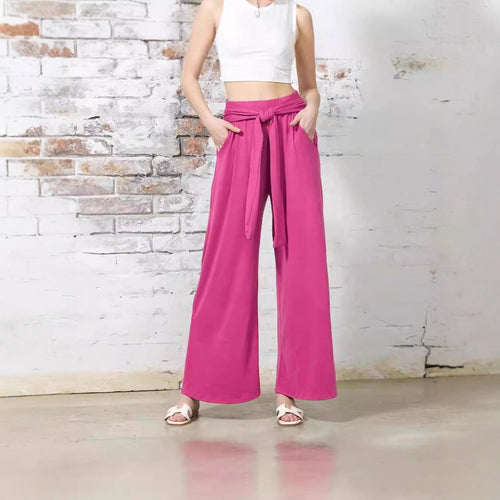 Women Comfortable and Stylish Wide Leg Pants with Waist Belt Lune London