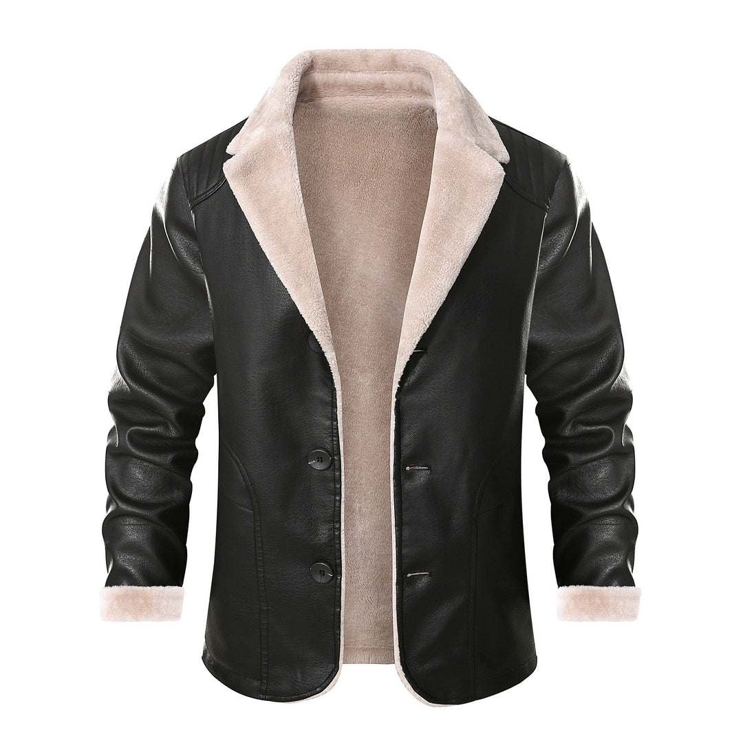 Chic leather jacket for men with warm lining and elegant collar Lune London