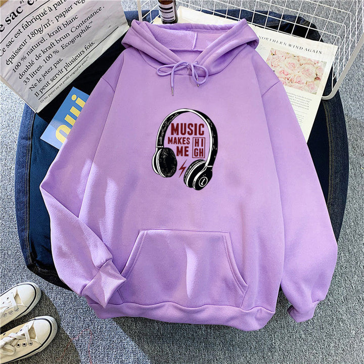 Women's hoodie with creative music design Chic & Stil