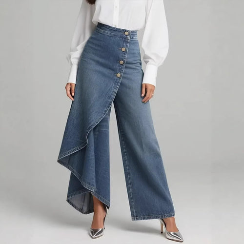 Women's skirt with asymmetric cut and button details Chic & Stil