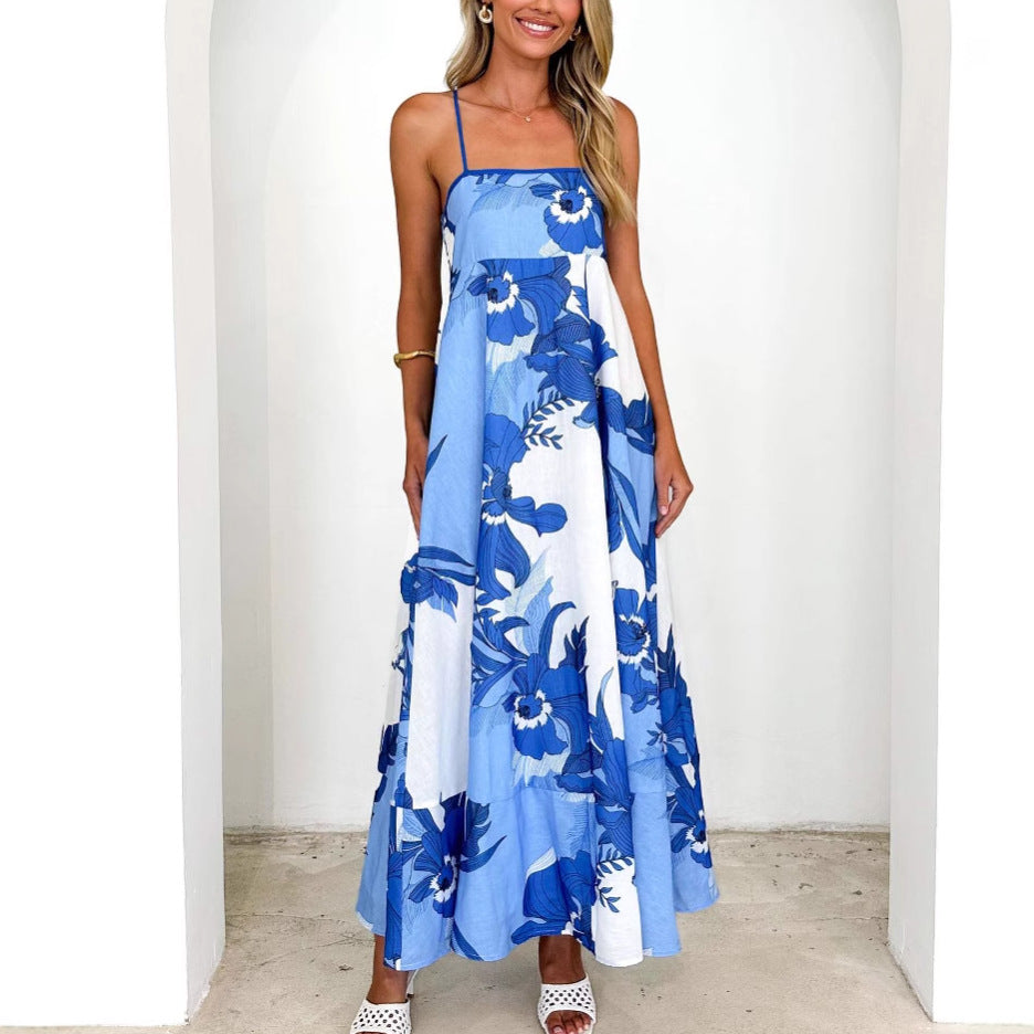 Maxi dress for women with elegant straps and floral accents Chic & Stil