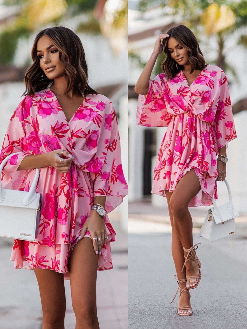Chic Layered Mini Floral Dress