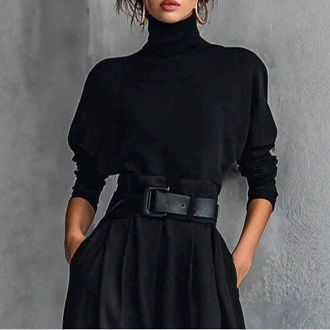 Combinaison utilitaire pour femme avec col haut et ceinture à la taille Chic & Stil