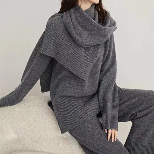 Ensemble de pull en tricot et large pantalon pour femmes Chic & Stil