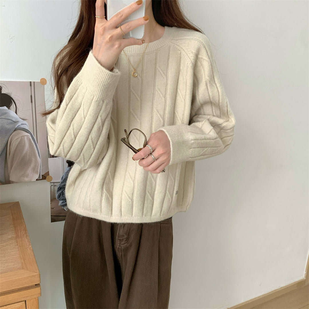 Pull en tricot épais pour femmes avec un élégant design en côtes et une coupe décontractée Chic & Stil