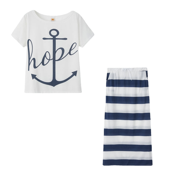 Casual off-shoulder dress for women with chic striped design