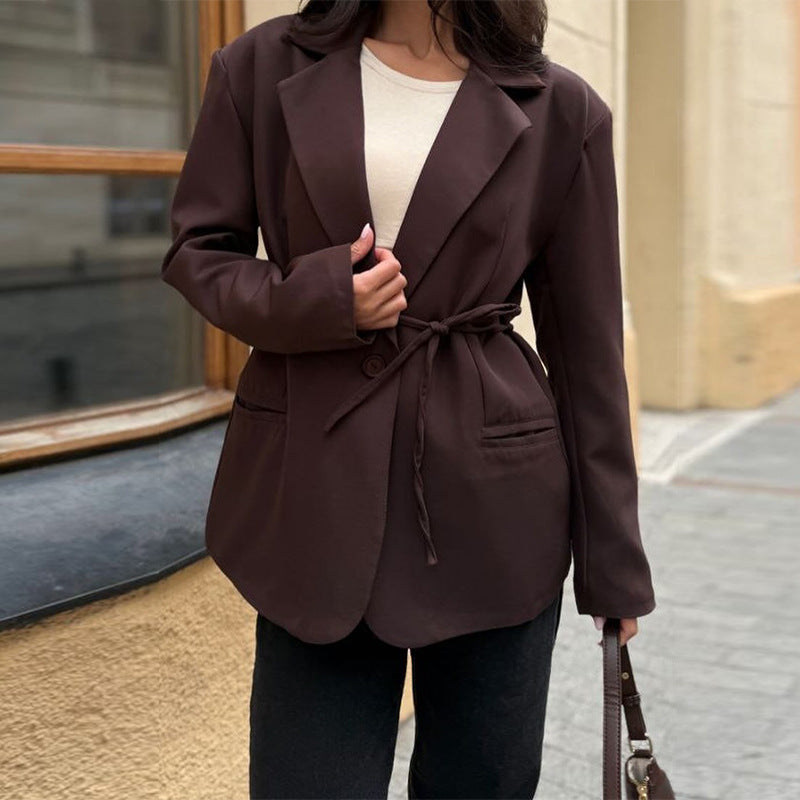 Fitted women's jacket with belt Lune London