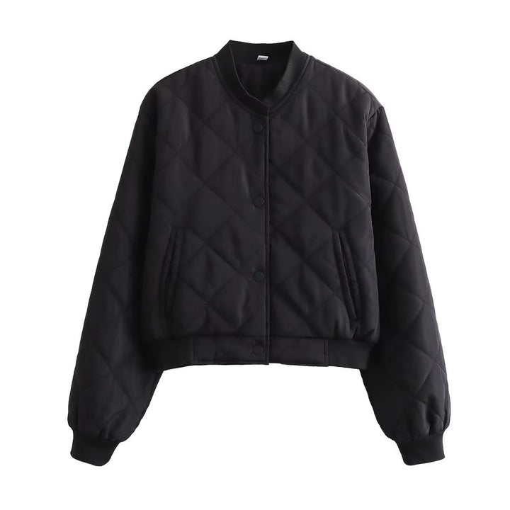 Short quilted jacket for women with practical button closure Lune London