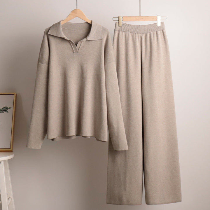 Lune London | Loungewear set - Oversized sweater with collar and wide pants - Perfect for home and leisure