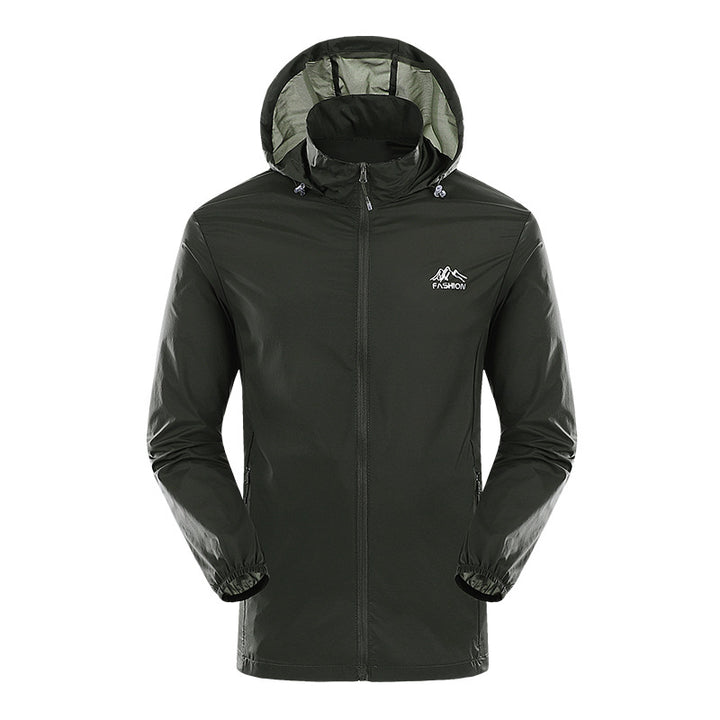 Lightweight outdoor jacket for men with adjustable hood collar Lune London