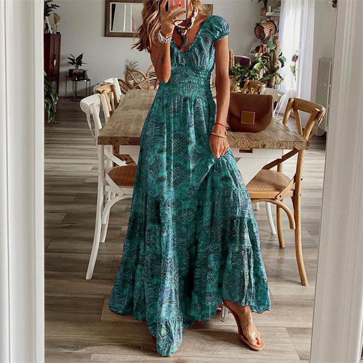 Women's Maxi Dress with Boho Design and Swinging Hem Lune London