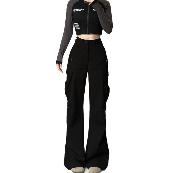 Pantalons cargo pour femmes à coupe large et poches pratiques