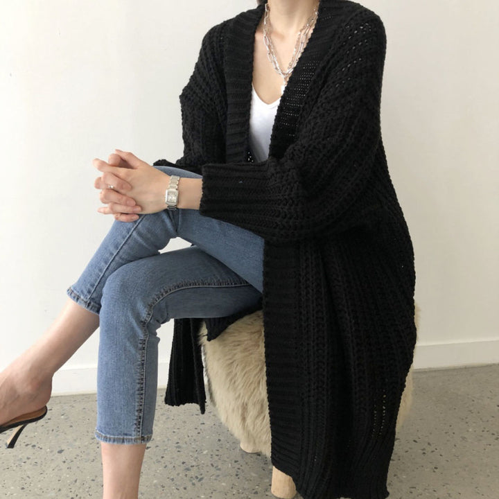 Knitted jacket for women with open cut and casual Lune London