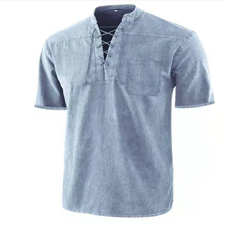 Short sleeve shirt for men with a modern lace design and a chest pocket Lune London