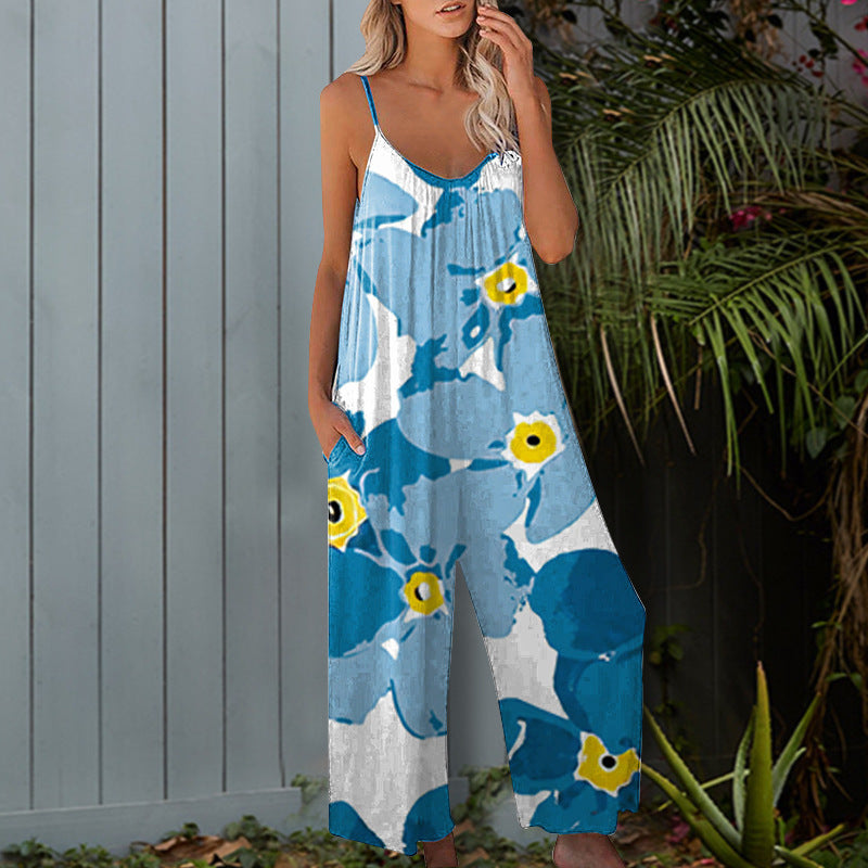 Women's summer dress with a floral design and practical pockets Lune London