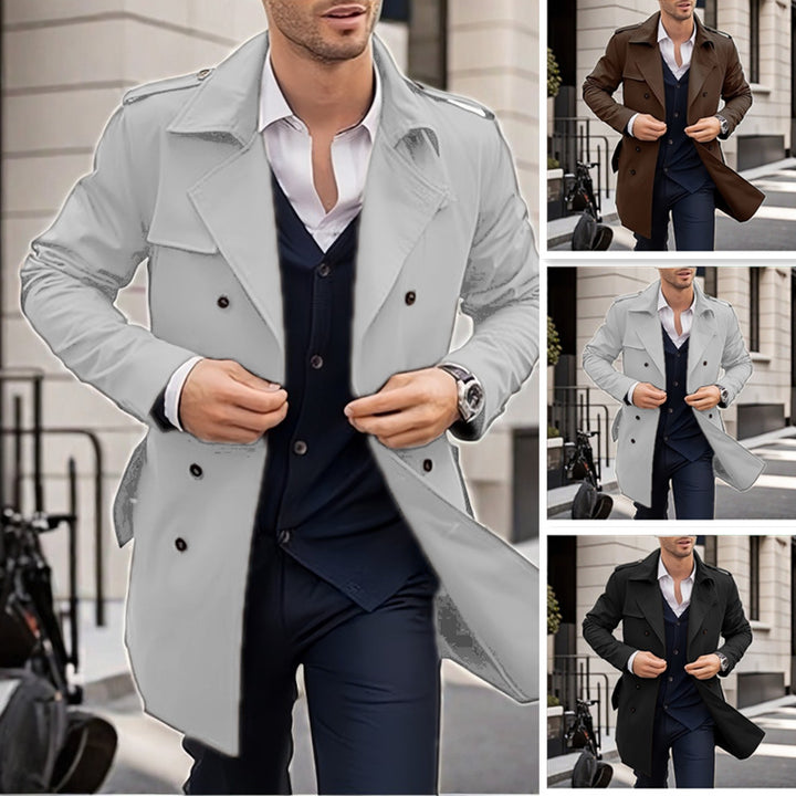 Double-breasted trench coat for men with practical pockets Lune London
