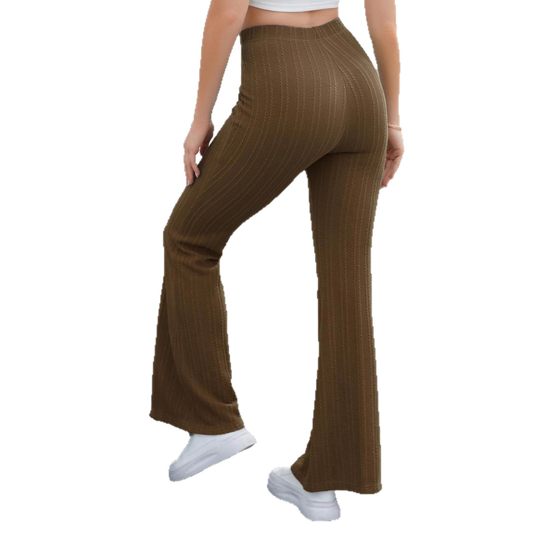 Flared pants for women in high-quality knit material with an elastic waistband Lune London
