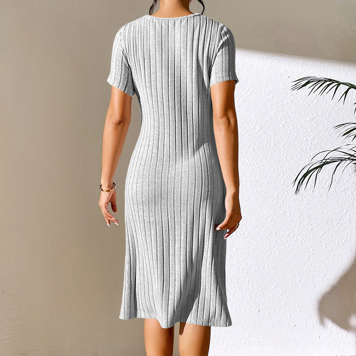 Knit dress for women with trendy neckline and elastic material Lune London