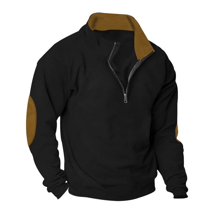 Men's fleece sweatshirt with high collar and stylish contrasting sleeves Lune London
