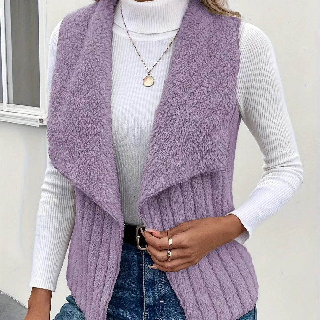 Femme gilet en tricot à col ouvert Chic und Stil