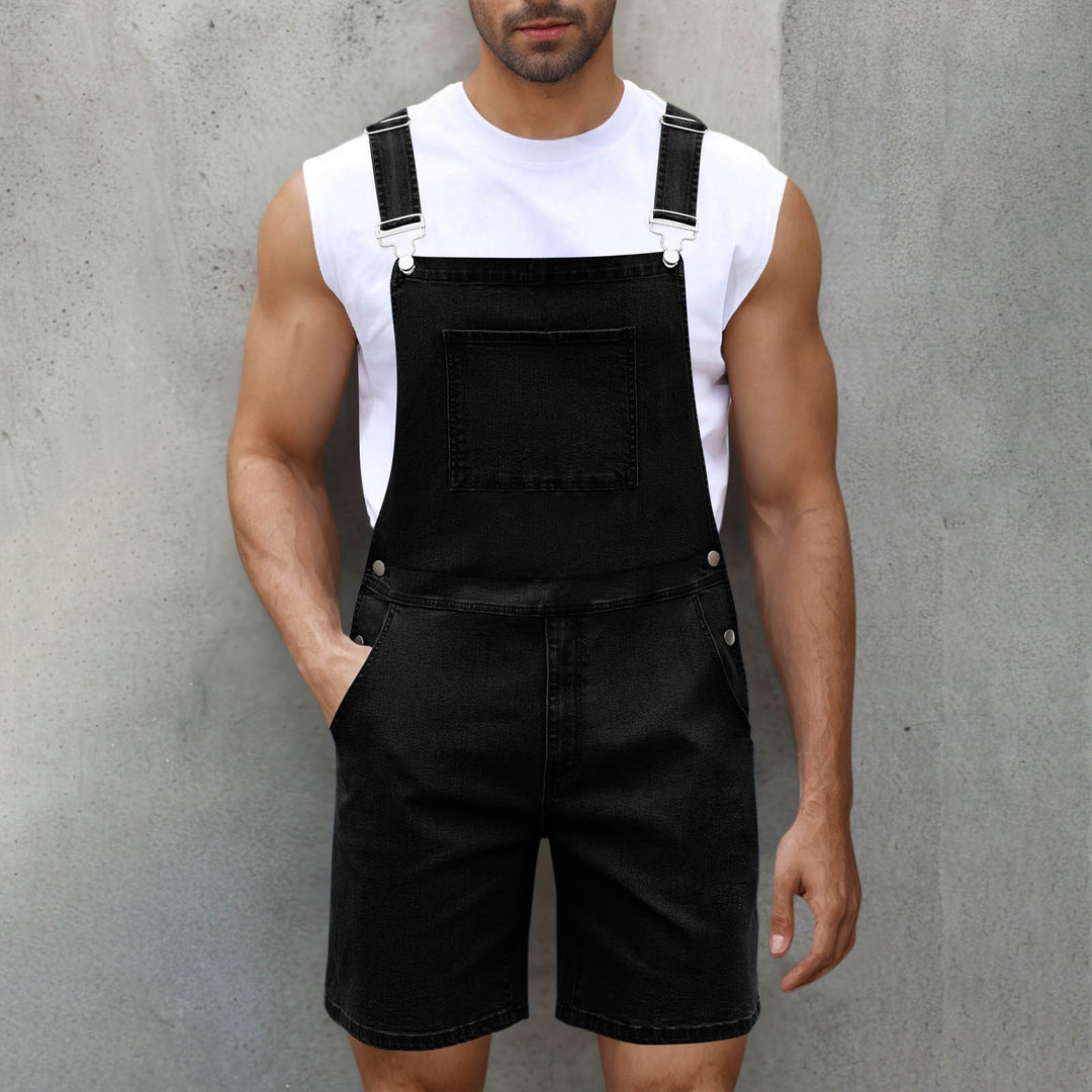 Men's denim overalls with modern pockets and adjustable straps Lune London