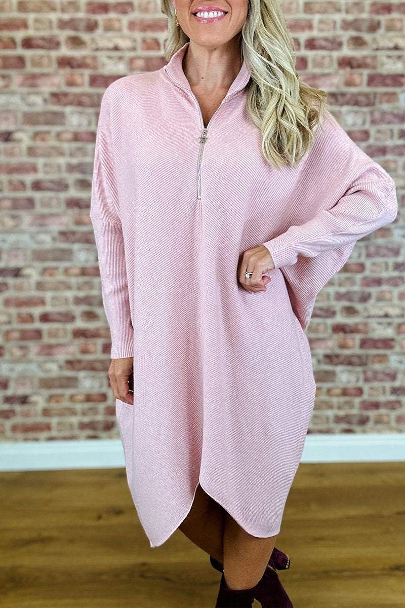 Oversized knit dress for women with zipper Lune London