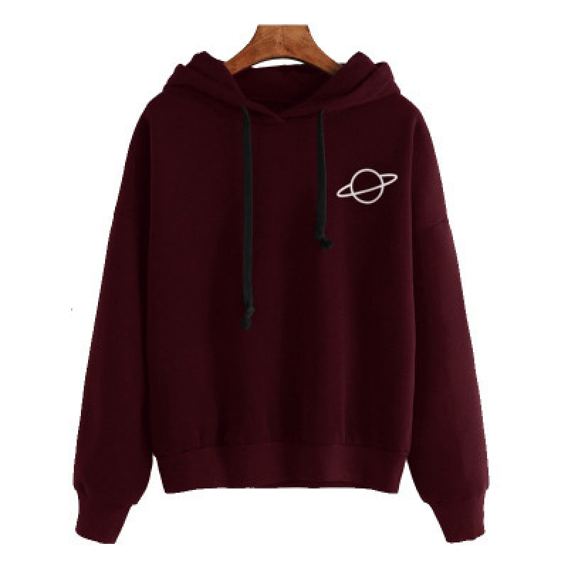 Ladies comfortable hoodie with planetary pattern Lune London