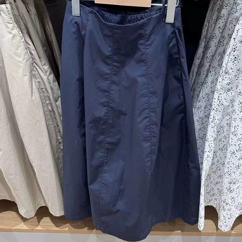 Jupe midi femme avec taille élastique et poches latérales Chic & Stil